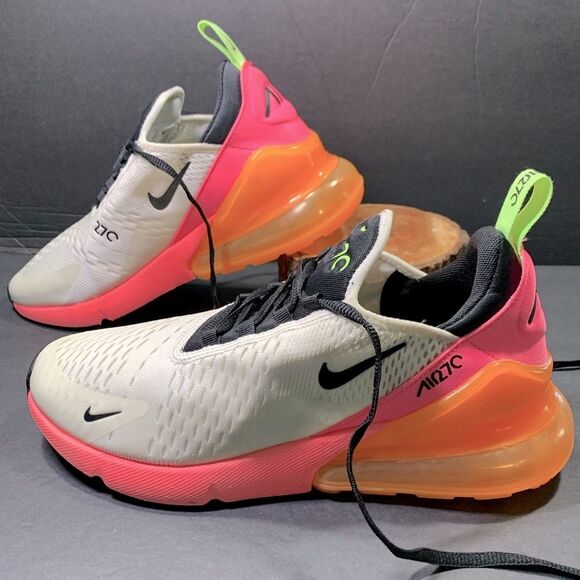 Nike Air Max 270 Womens White Pink Orange Sneakers Shoe Size 10
